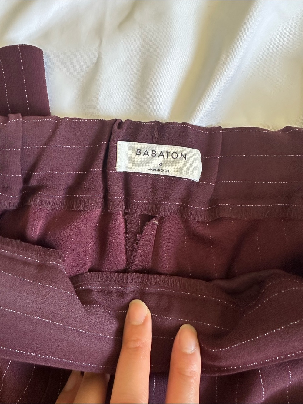 Aritzia Babaton Conan - Maroon Striped Dress Pants - Size 4 - Picture 4 of 6